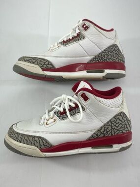 Nike Air Jordan 3 Retro Cardinal # 398614-126 White Red Elephant Print Youth 6